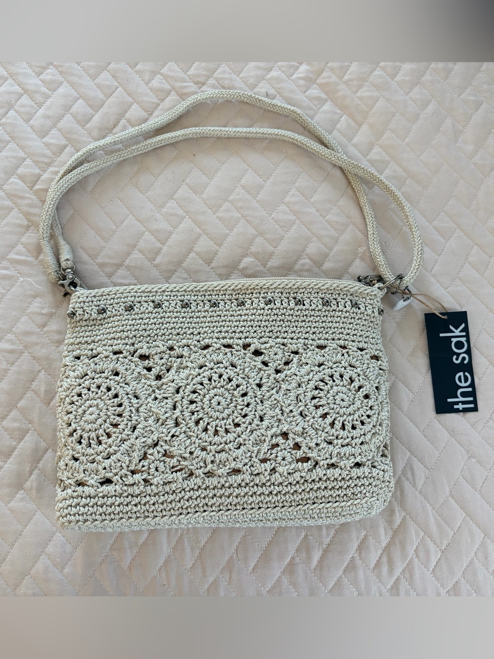 The Sak Crochet Shoulder Bag in Cream - NWT